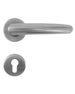 Door handle with cylinder type, steel, 135x60x19mm