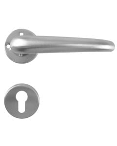 Door handle with cylinder type, steel, 135x60x19mm