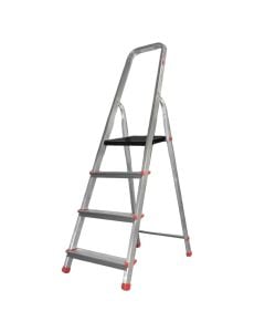 Household ladder with 4 steps, 148 cm, aluminium