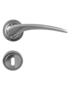 Door handle with  cylinder type, steel, 135x60x19 mm