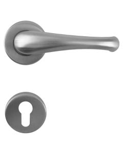 Door handle with cylinder type, steel, 135x60x19mm
