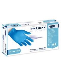 Disposable work gloves, Reflexx, nitrile, powder-free, size M, 100 pieces, blue color