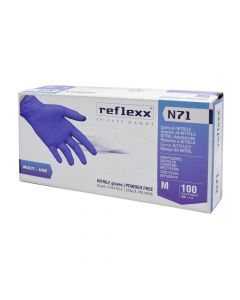 Examination glove antiallergic, REFLEXX, nitrile, blue, M, 100 pc