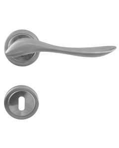 Door handle with cylinder type, steel, 135x60x19mm