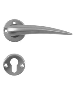 Door handle with cylinder type, steel, 135x60x19mm