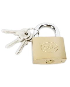 brass painted iron padlock,thin type,3 iron normal keys,color box package