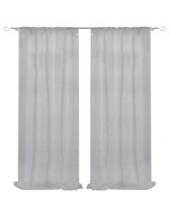 Curtain, polyester, beige-light blue, 150x270 cm