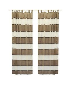 Curtain , polyester, white-brown, 150x270 cm