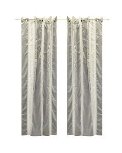 Curtain with rings, polyester, gray, 150x270 cm