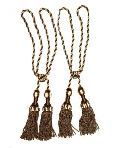 Curtain Tassels  brown+white color