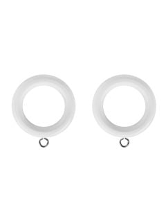 Curtain pole rings, Size: Ø25 mm, Color: White, Material: Wood