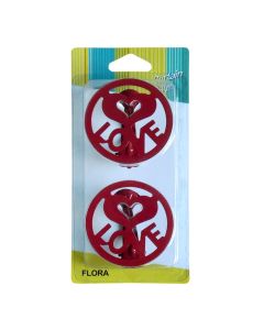 Kapese metalike, Permasa: D.7xH4 cm, Ngjyra: Kuqe, Materiali: Metalik