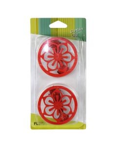 Metal clips, Size: D.7xH4 cm, Color: Orange, Material: Metallic