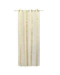 Curtain with rings, polyester, beige, 150x270 cm