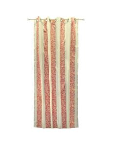 Curtain with rings, polyester, red-gray, 150x270 cm
