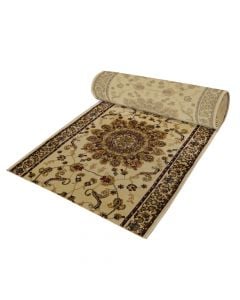 Persian carpet rug, Size:80cm, Color:Cream, Material:PP Viscoze