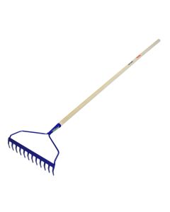 Garden rake with handle, BRIXO, tempered steel/wood, 12 teeth, 140 x30 cm