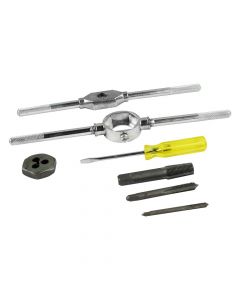 Set Taps and dies Assortment in plastic tool steel taps and dies and accessories