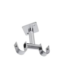 Curtain pole double support, Size: D.20 mm, Color: Plated, Material: Metallic
