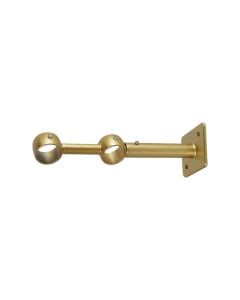 Curtain pole double support, Size: D.20 mm x 15 cm, Color: Gold Satin, Material: Metallic