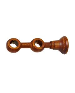 Curtain pole double support, Size: D.20mm, Color: Cherry, Material: Wood