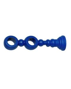 Curtain pole double support, Size: D.28mm, Color: Blue, Material: Wood