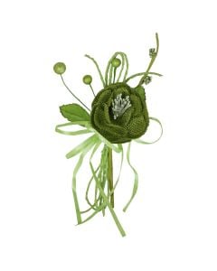 Lule dekoruese, Permasa: 12x5cm, Ngjyra: Jeshile, Materiali: Cope