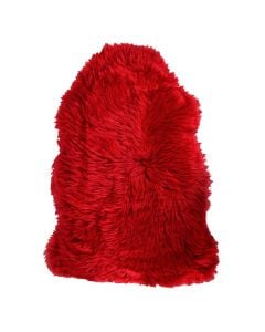 Long wool rug, sheep sking, red, 50 cm
