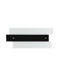 Wall lamp E27-1x40W/White color glass & black color glass,Satin nickel