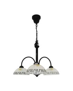 Pending lamp E14-3x40W.Antic glass shade, rust painting.