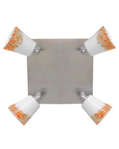 Ndricues muri G9-4x40W.Ngjyre krom satini, xham me nuanca.