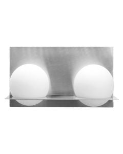 Wall lamp,G9 2X40W,satin chrome color,opal glass