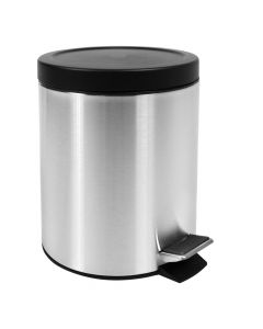 Toilet bin, 5 lt, ALL 4 BATH, stainless steel, silver/black, Ø20.5 xH26.5 cm