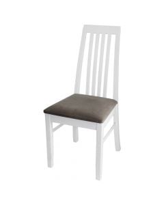 Dining chair, EMI, wooden structure, textile upholstery, white/beige, 43x42xH102 cm