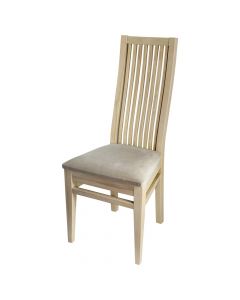 Dining chair, SANDRA, wooden structure, textile upholstery, natyrale/beige, 43x42xH102 cm