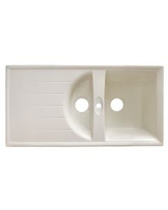 Sink, 1 bowl, left, SPAZIO, granite, black, 80x50xH20 cm