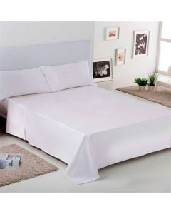 Double bed linen, 100% cotton, white, bed linen: 240x220 cm (x2)