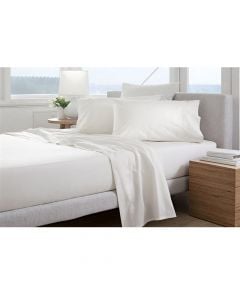 Single bed linen, 50% cotton; 50% polyester, white, bed linen: 150x220 cm (x2)