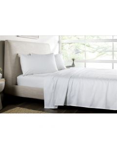 Single bed linen, 50% cotton; 50% polyester, white, 90x190+30 cm