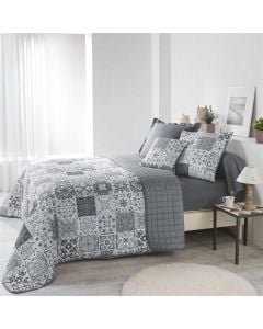 Bedspread, double, PERSANA, 100% polyester, grey, 220x240 cm