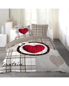 Double bedding set (x1) and pillowcase (x2) LOVE MOUNTAIN, 220x240 cm; 63x63 cm