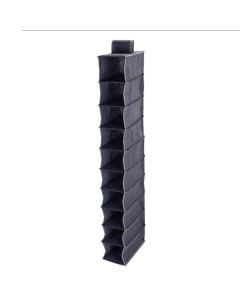 Shoe organizer, textile, grey, 30x15xH120 cm