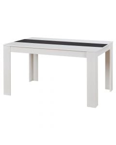 Dining table, DOMUS, melamine, white/black, 135x80.5xH74.5 cm
