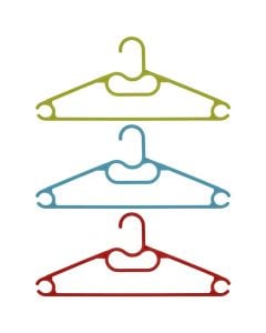 Clothes hanger set of 10 pieces, DRINA, pp, yellow/light blue/red, 40xH18 cm