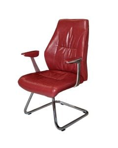 Karrige vizitori, veshje PU, krahë alumini, strukturë e kromuar, 64x63xH104 cm