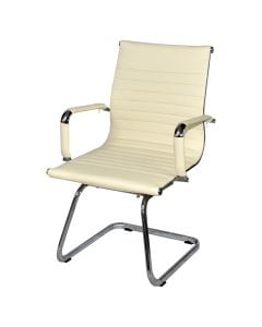 Visitor chair, PU cushion seat and back, Chrome steel arm covered PU, Chrome steel support, 57.5x62xH98 cm