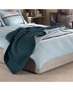 Bedspread, double, HERO, 100% polyester, blue/turquoise, 220x240 cm