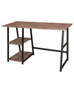Study table, metallic structure (black), coated MDF, walnut, 120x50xH73 cm