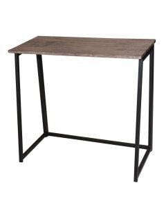 Study table, metallic structure (black), coated MDF, wenge, 80x39.5xH74.5 cm