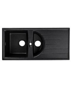 Sink, 1 bowl, right, PLADOS, granite, grey/blue, 86x50xH20 cm